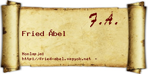 Fried Ábel névjegykártya